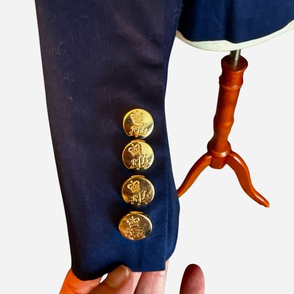 Lauren Ralph Lauren Structured Nautical Preppy Blazer Size Large EUC - Picture 2 of 5